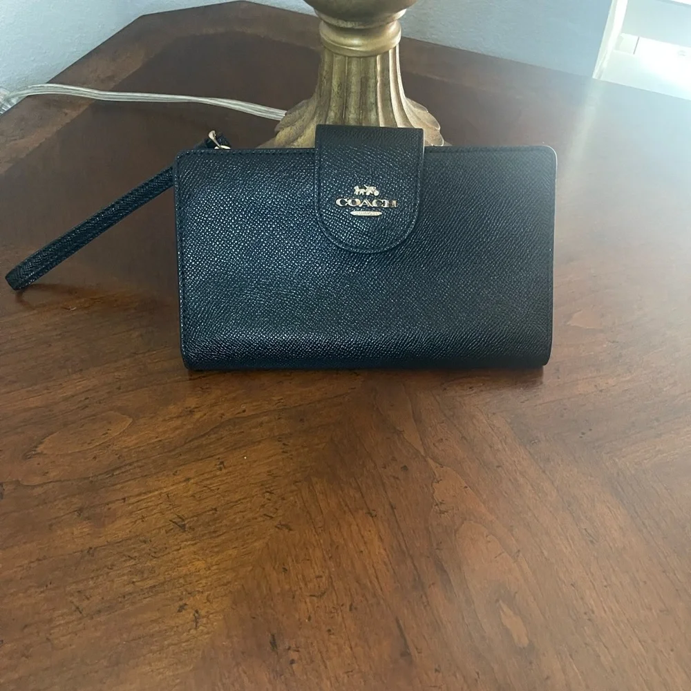 Coach Black Clutch with Gold-Tone Hardware - Picture 1 of 5